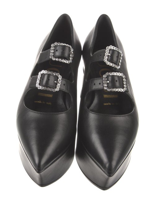 Gucci Leather Crystal Embellishments Pumps