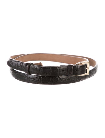 Gucci Wide Embossed Leather Belt