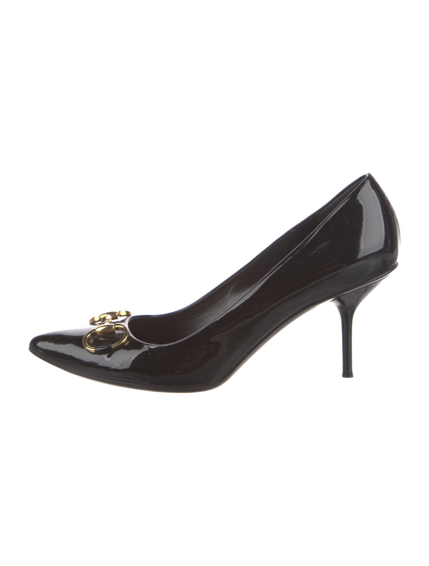 Gucci Horsebit Accent Patent Leather Pumps