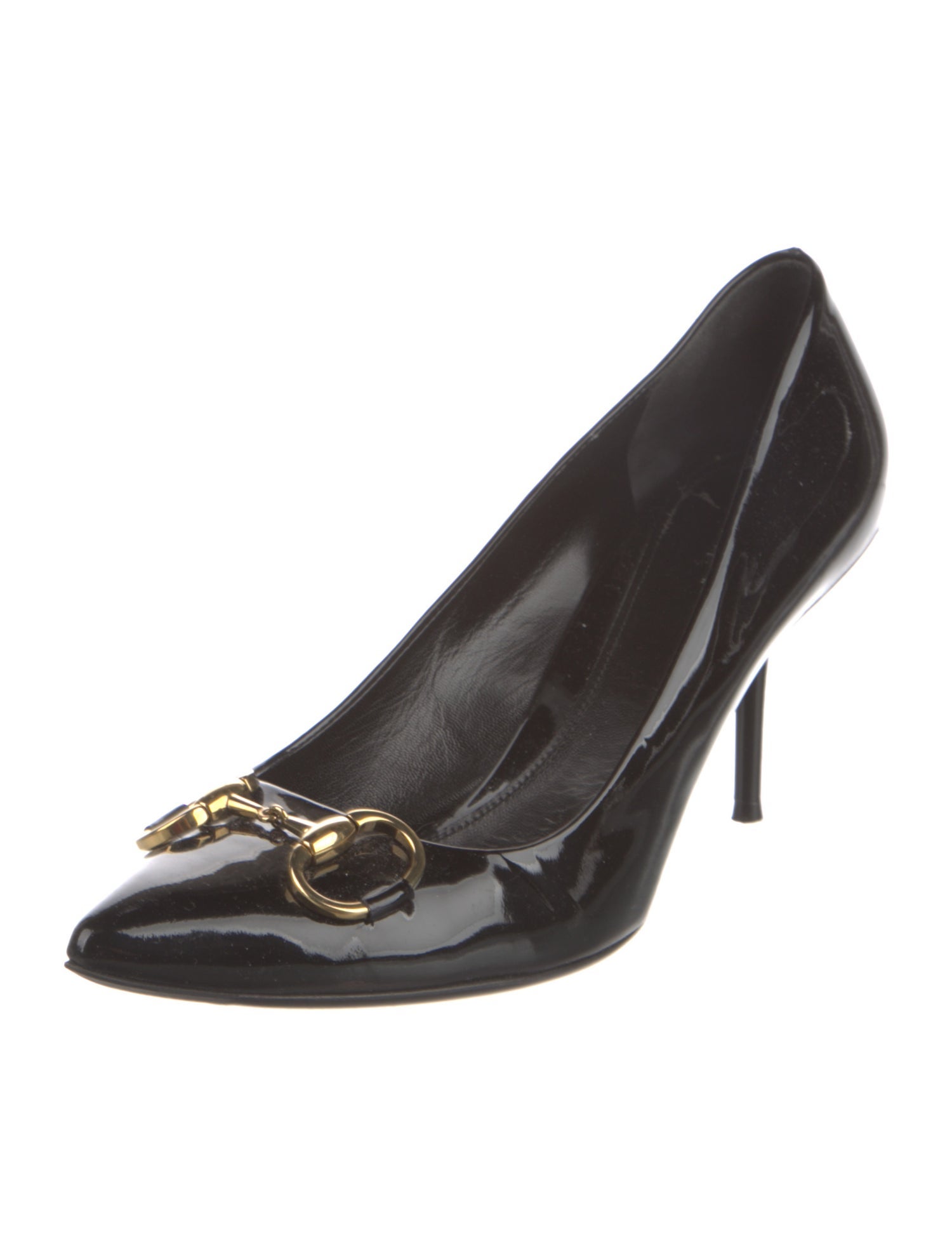 Gucci Horsebit Accent Patent Leather Pumps
