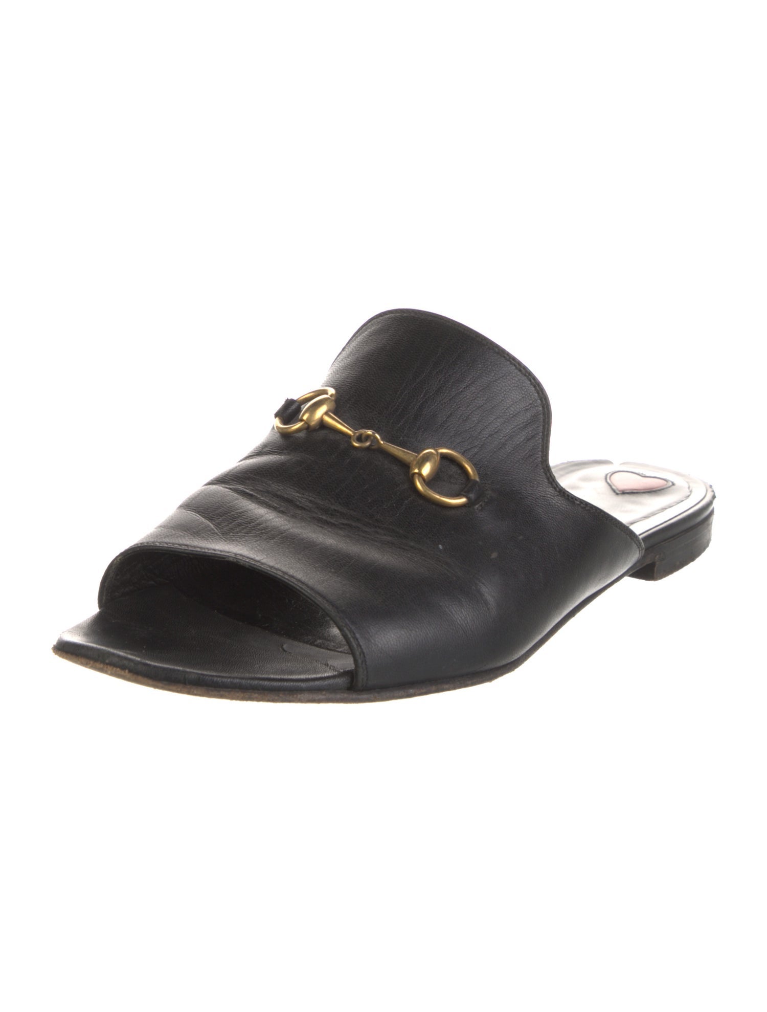 Gucci Horsebit Accent Leather Slides