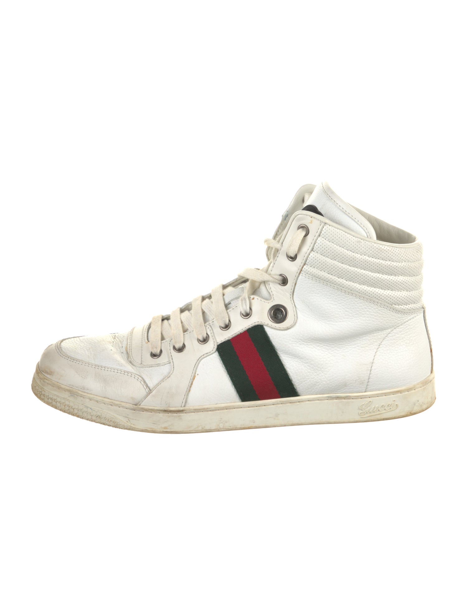 Gucci Web Accent Leather Sneakers