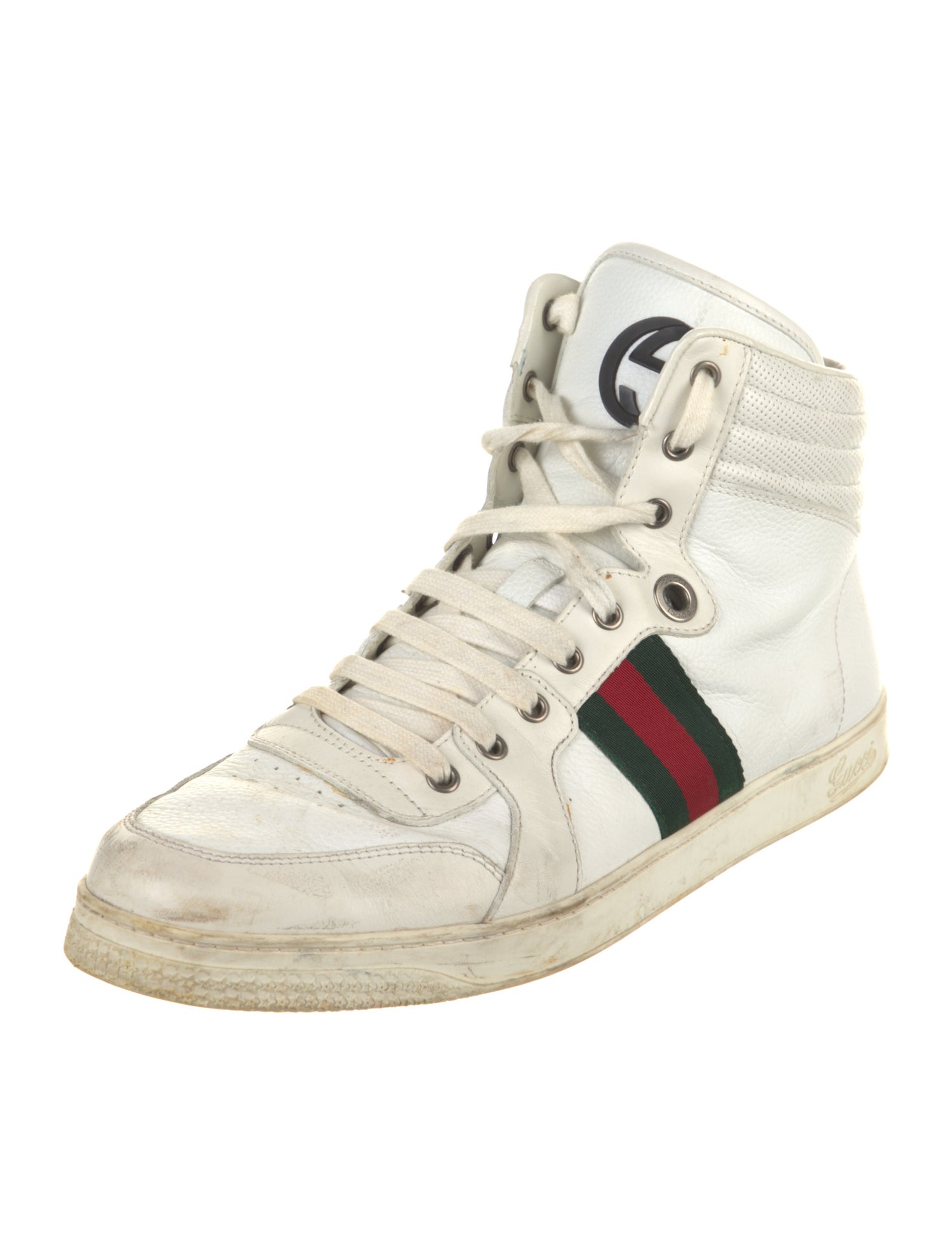 Gucci Web Accent Leather Sneakers