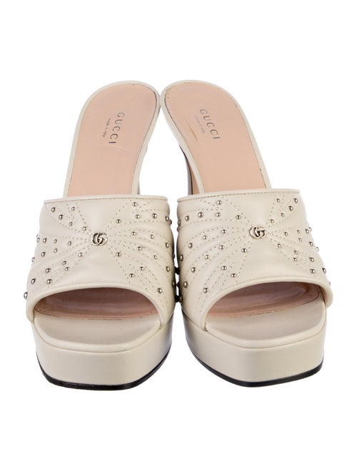 Gucci Double G Logo Leather Slides