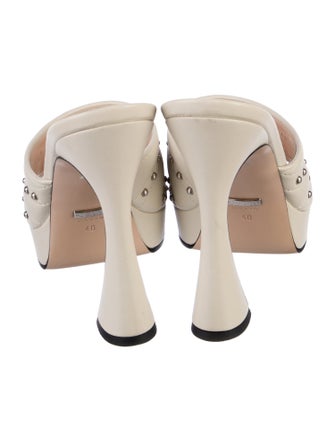 Gucci Double G Logo Leather Slides