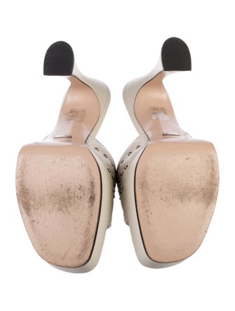 Gucci Double G Logo Leather Slides