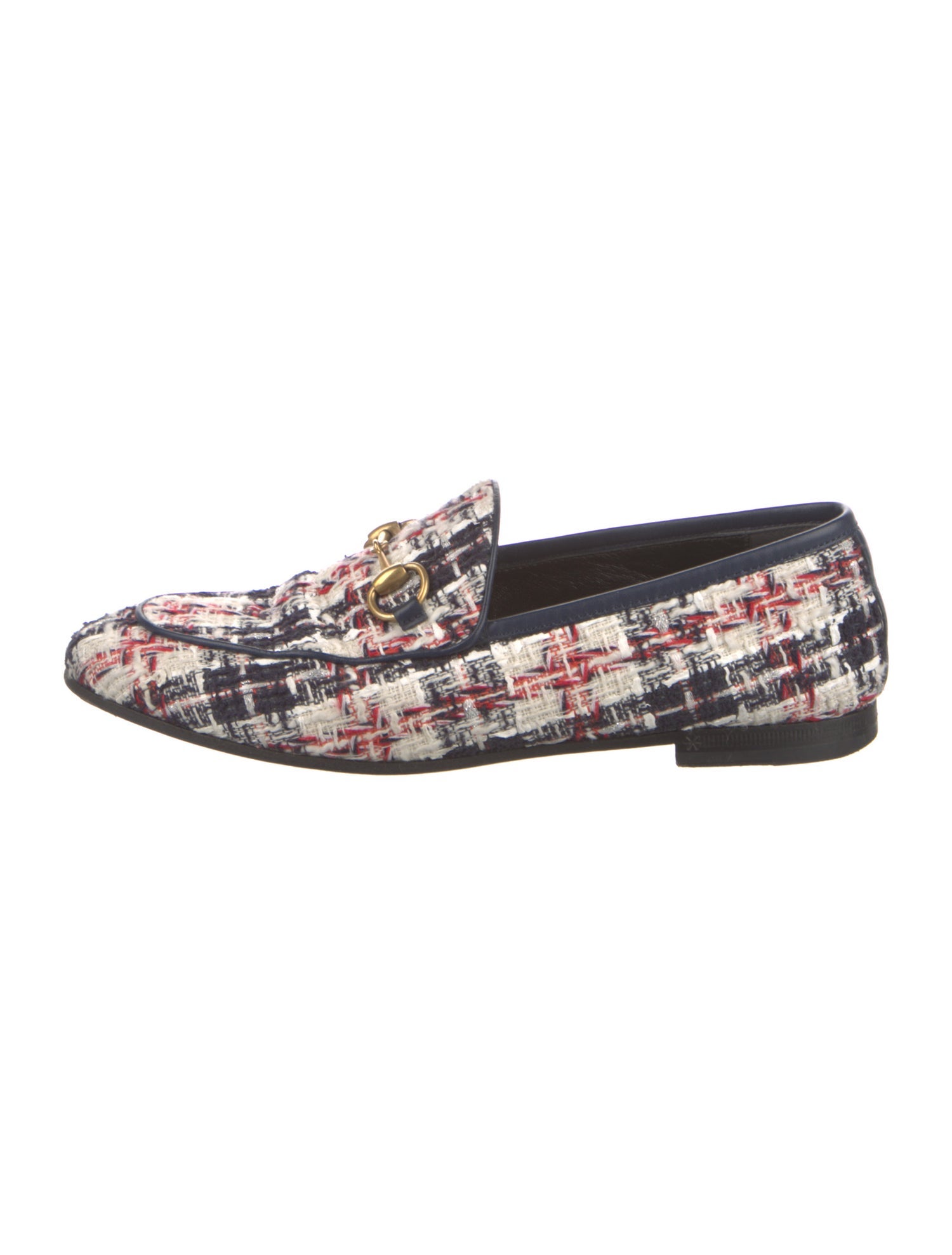 Gucci Tweed Patterned Loafers