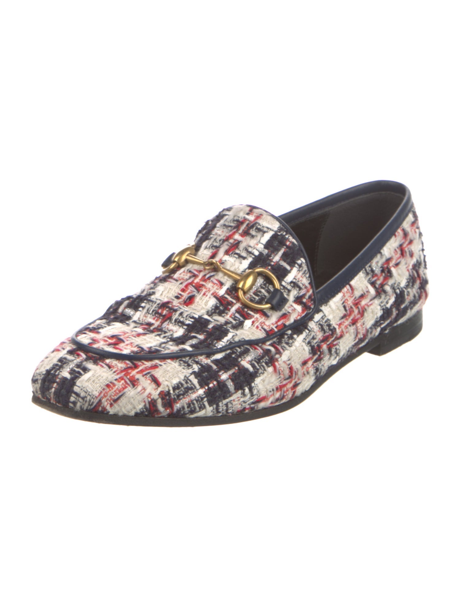 Gucci Tweed Patterned Loafers