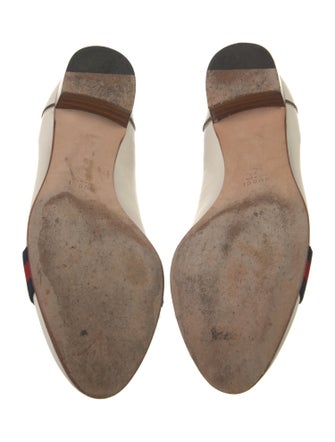 Gucci Sylvie Web Accent Leather Flats