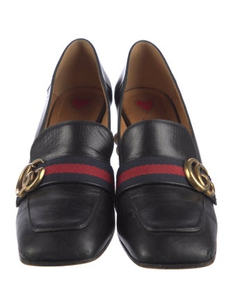 Gucci Faux Pearl Accents Leather Pumps