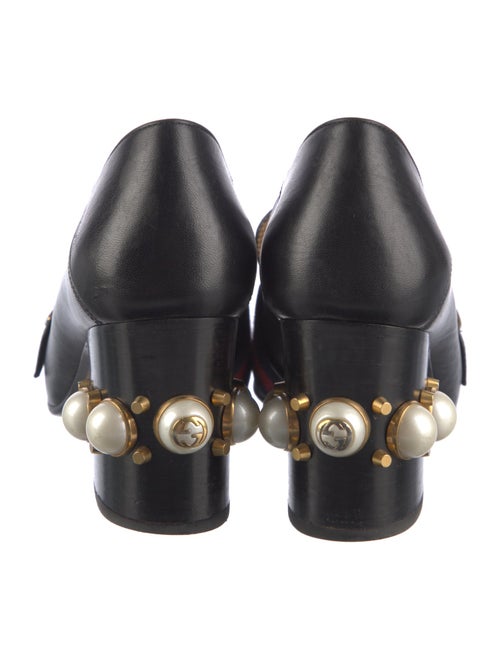 Gucci Faux Pearl Accents Leather Pumps