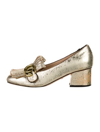 Gucci Double G Logo Leather Pumps