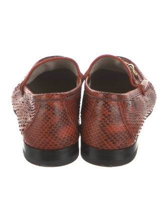 Gucci Horsebit Accent Snakeskin Dress Loafers
