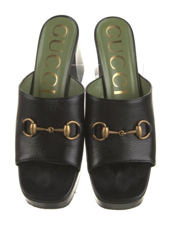 Gucci Horsebit Accent Leather Slides