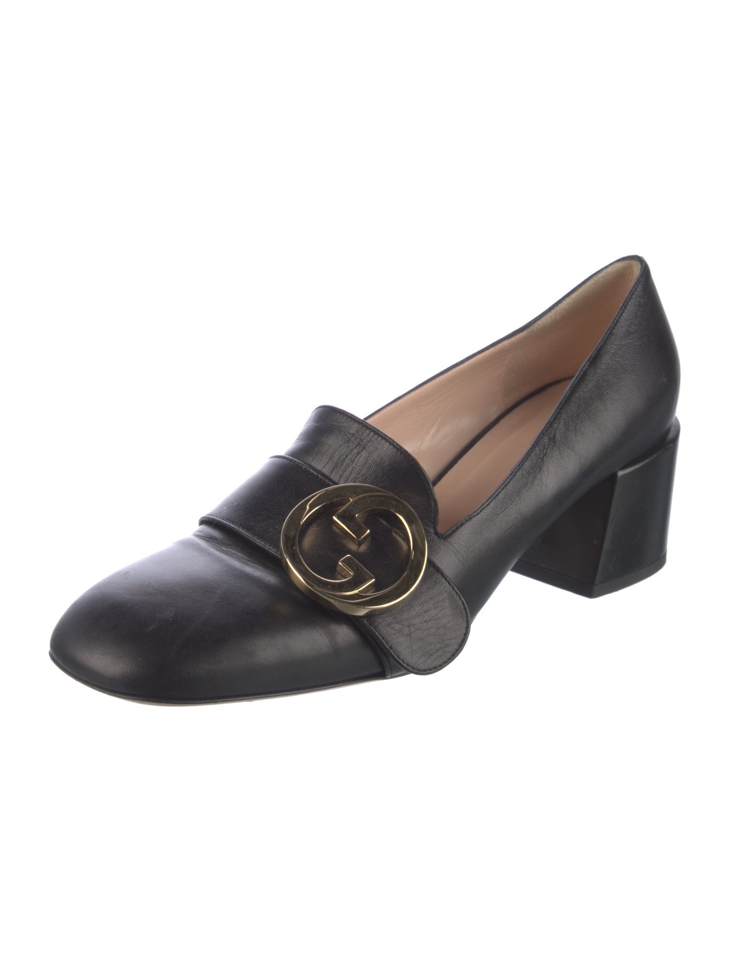 Gucci Interlocking G Logo Leather Pumps