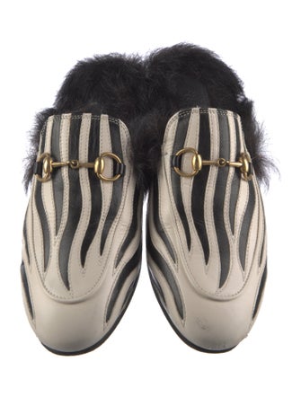 Gucci Leather Animal Print Mules