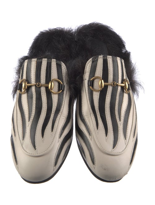 Gucci Leather Animal Print Mules