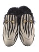 Gucci Leather Animal Print Mules