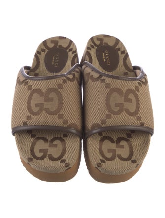 Gucci Jumbo GG Canvas Slides