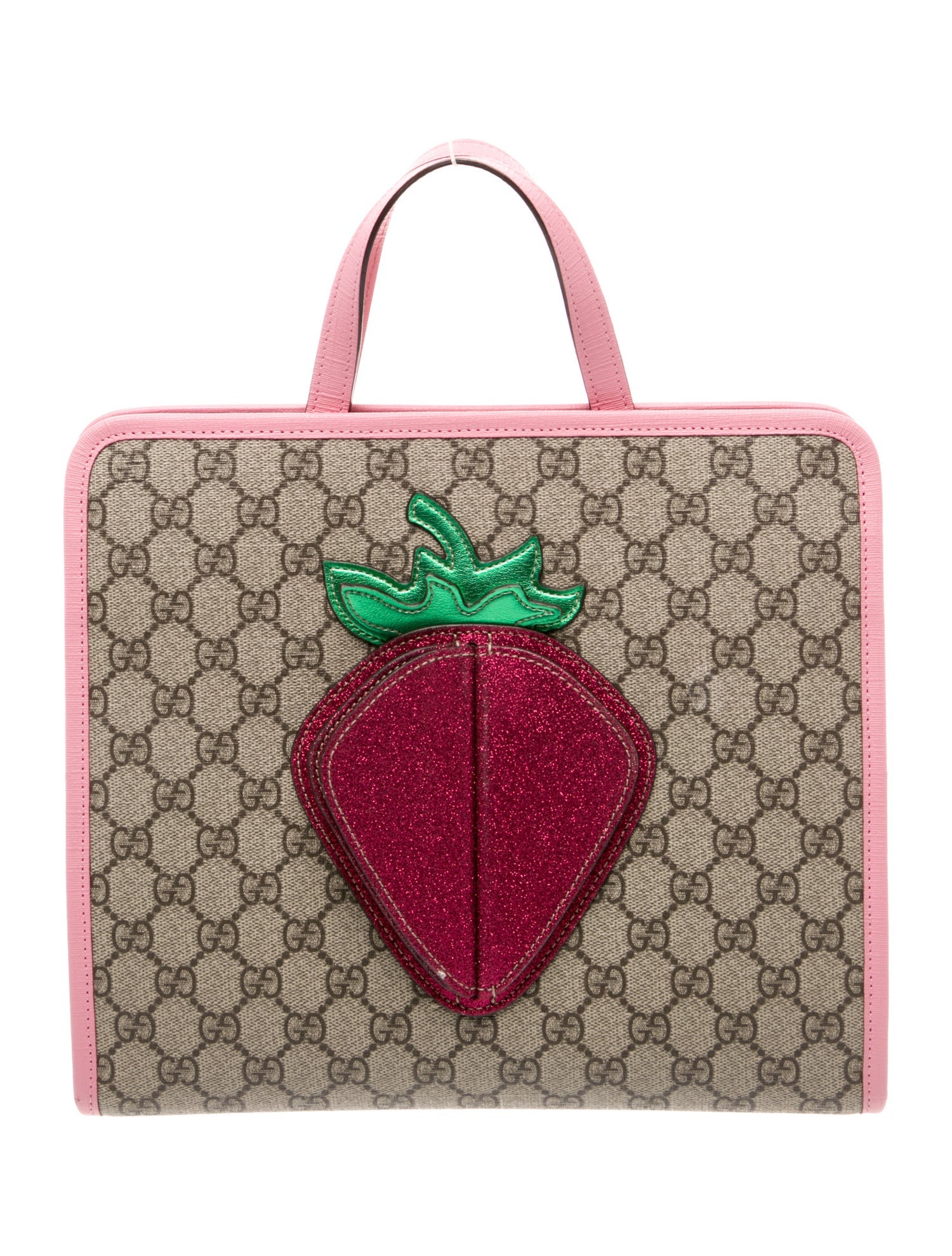 Gucci Girls' GG Supreme Strawberry Tote