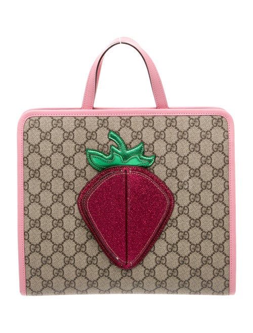 Gucci Girls' GG Supreme Strawberry Tote