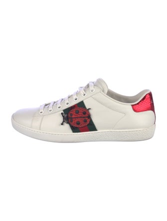 Gucci Web Accent Leather Sneakers