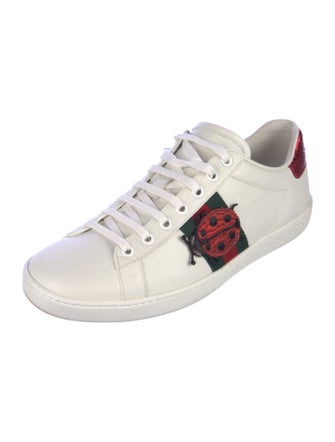 Gucci Web Accent Leather Sneakers