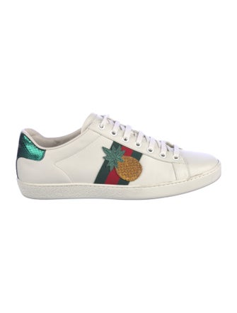 Gucci Web Accent Leather Sneakers