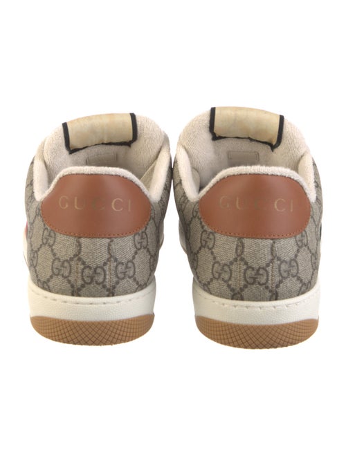 Gucci Beat Check Pattern Leather Trim Embellishment Sneakers