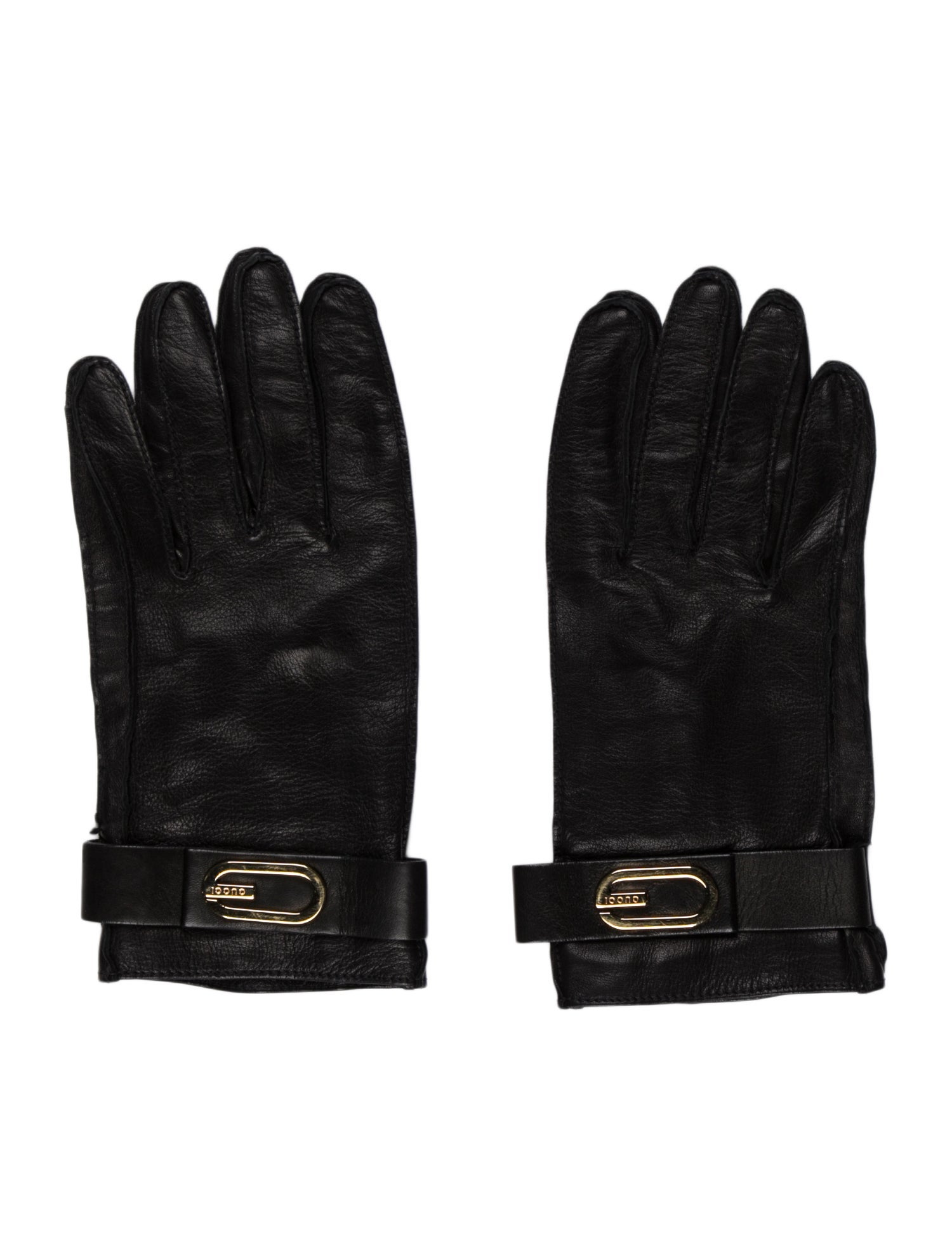 Gucci Logo Leather Gloves