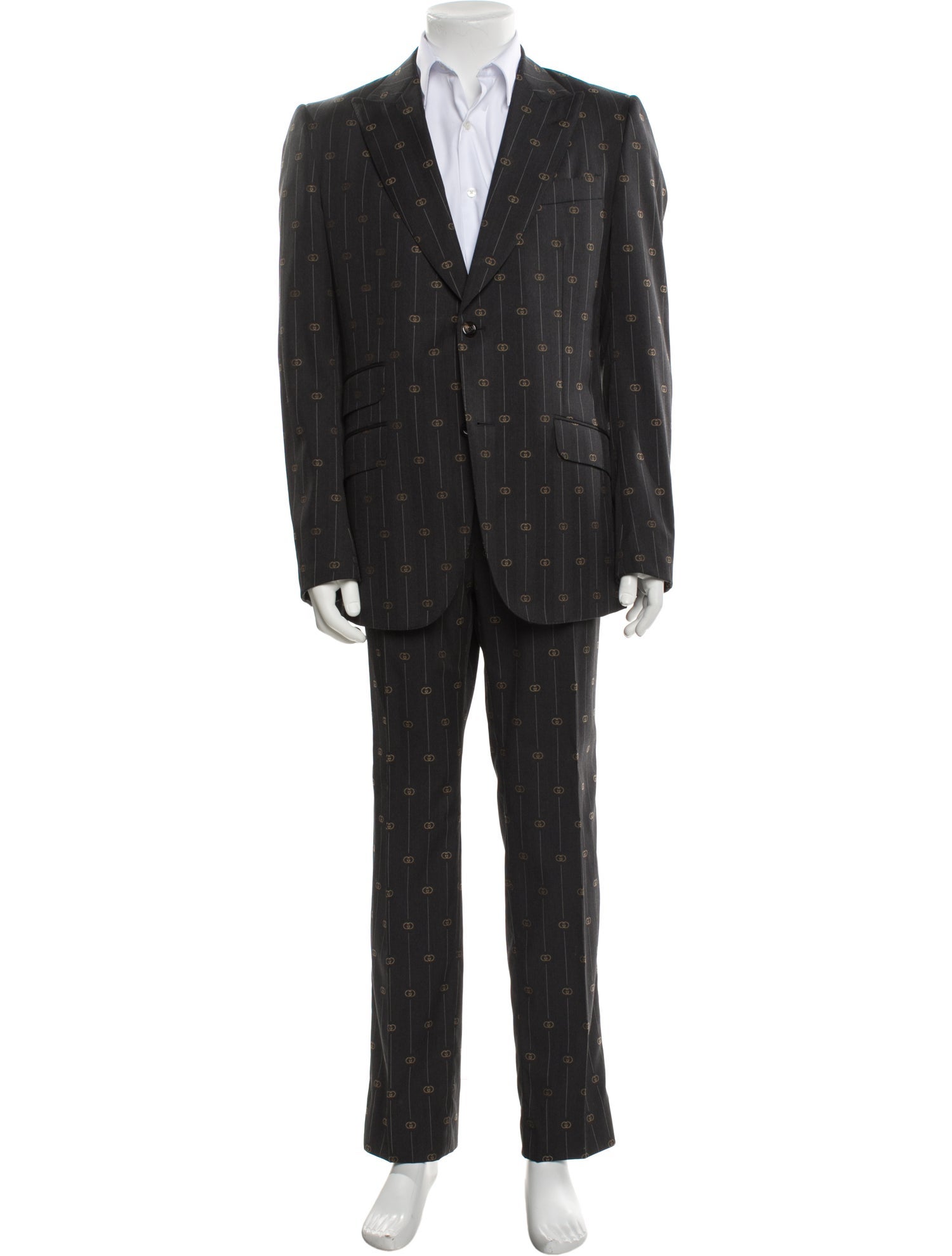 Gucci Interlocking G Logo Wool Two-Piece Suit