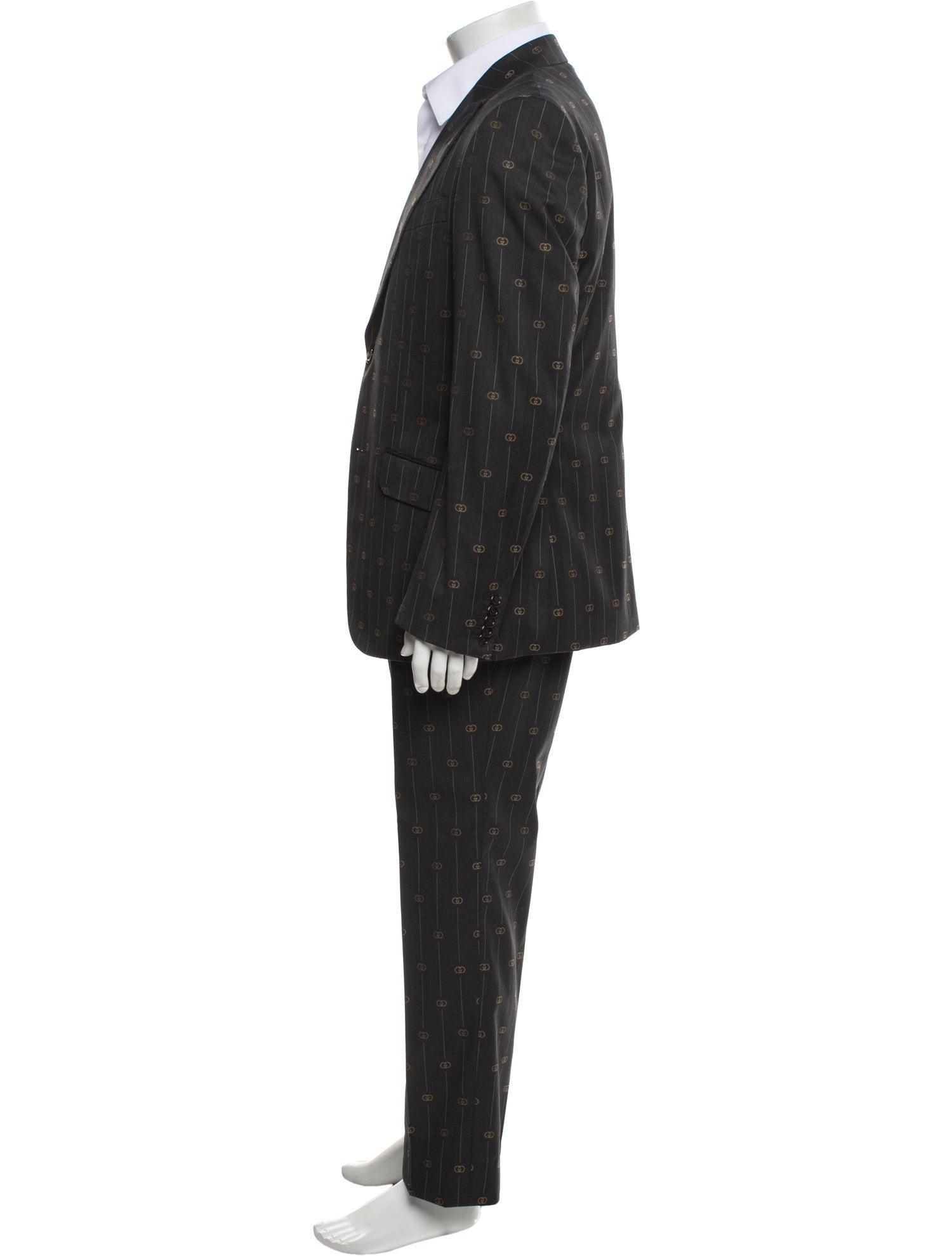 Gucci Interlocking G Logo Wool Two-Piece Suit