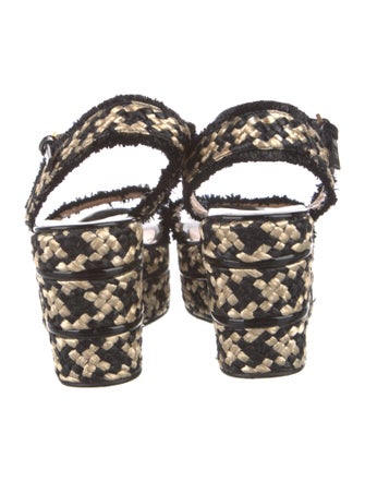 Gucci Straw Colorblock Pattern Espadrilles