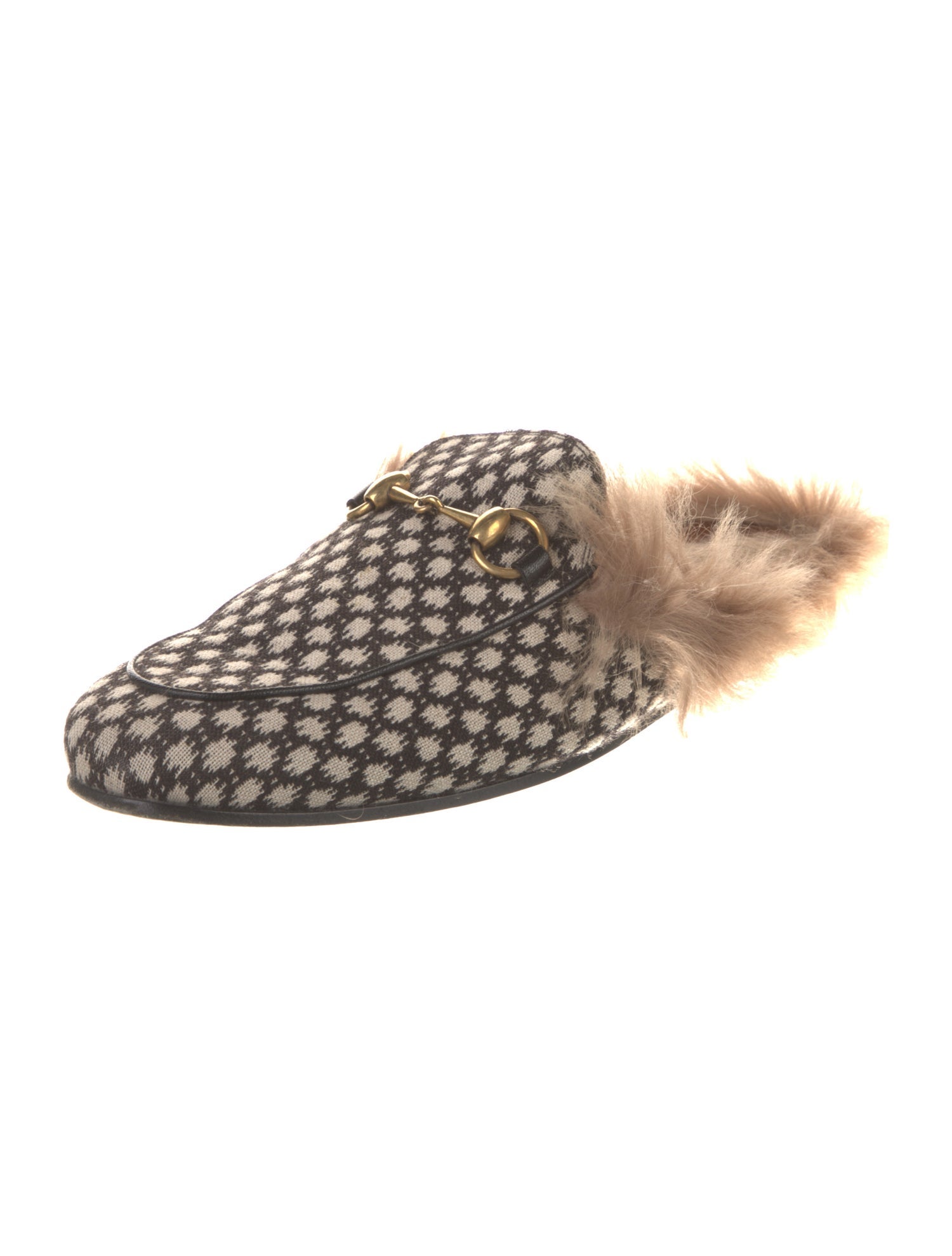 Gucci Horsebit Accent Polka Dot Print Slippers
