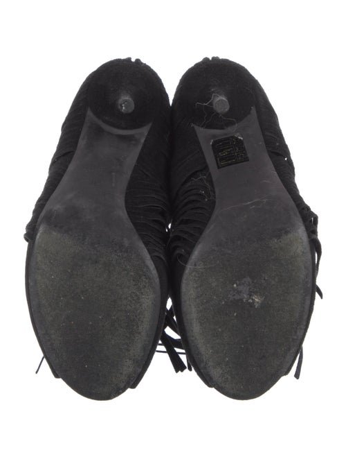 Gucci Suede Fringe Trim Accent Boots