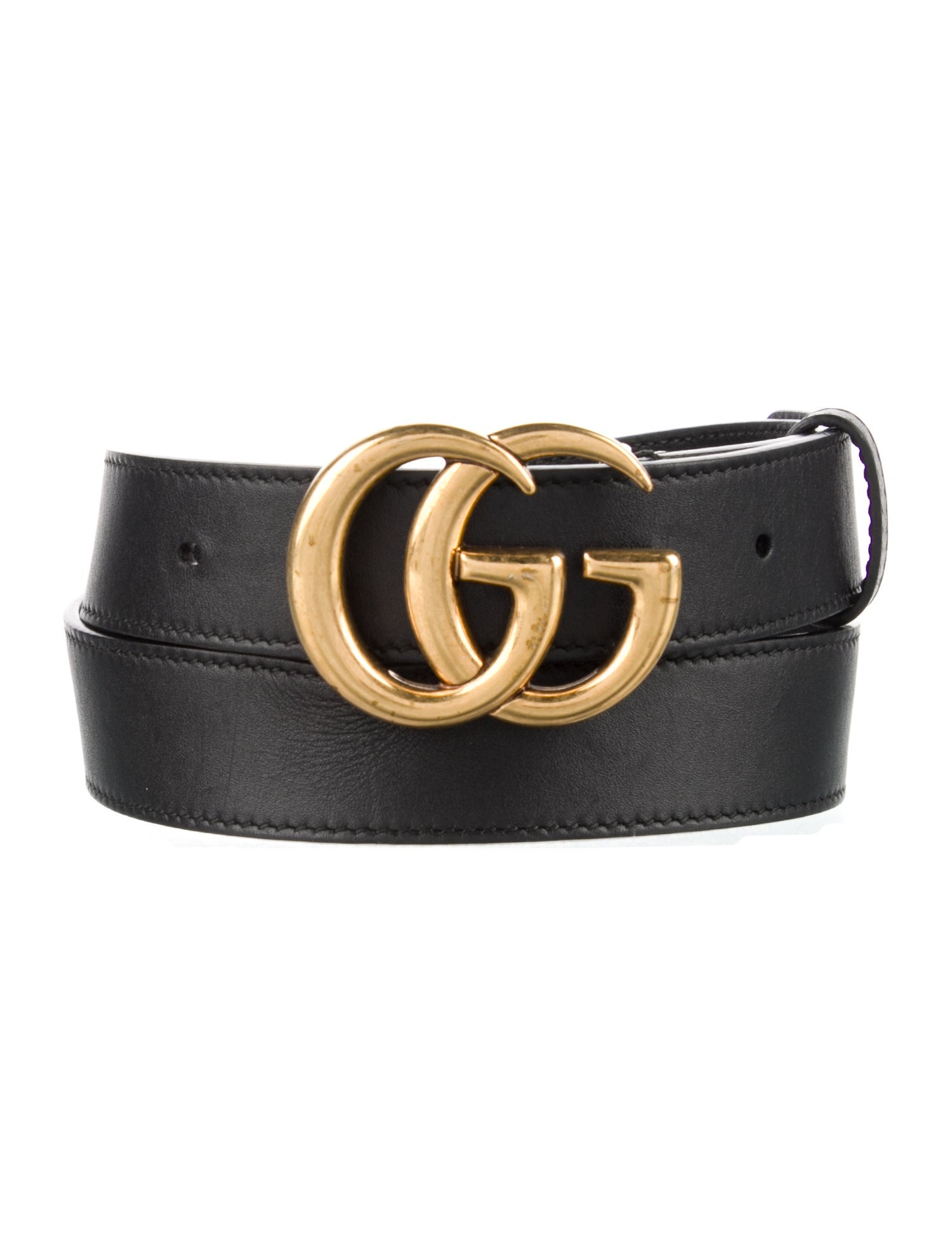 Gucci Double G Logo Leather Belt
