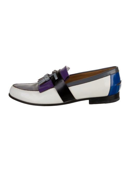 Gucci Leather Colorblock Pattern Loafers