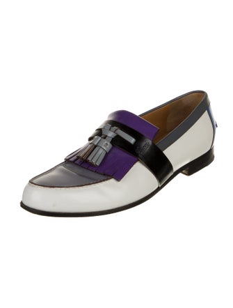 Gucci Leather Colorblock Pattern Loafers