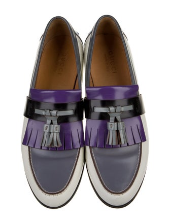 Gucci Leather Colorblock Pattern Loafers