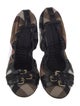 Burberry Leather Plaid Print Flats