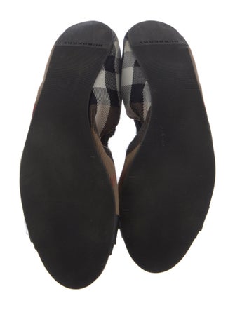 Burberry Leather Plaid Print Flats