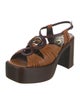 Gucci Interlocking G Logo Leather Slingback Sandals
