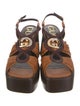 Gucci Interlocking G Logo Leather Slingback Sandals