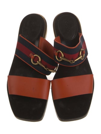 Gucci Horsebit Accent Leather Slides