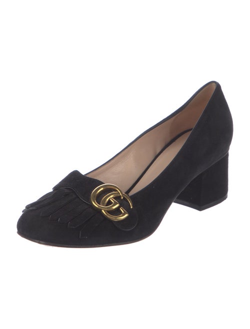 Gucci Double G Logo Suede Pumps