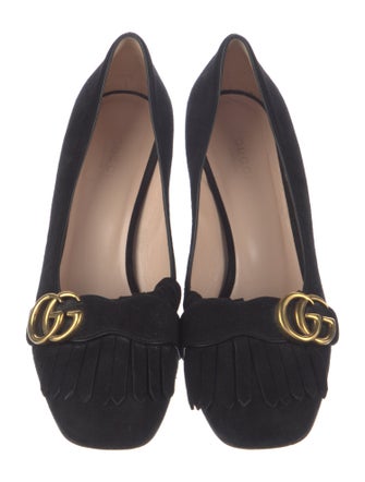 Gucci Double G Logo Suede Pumps