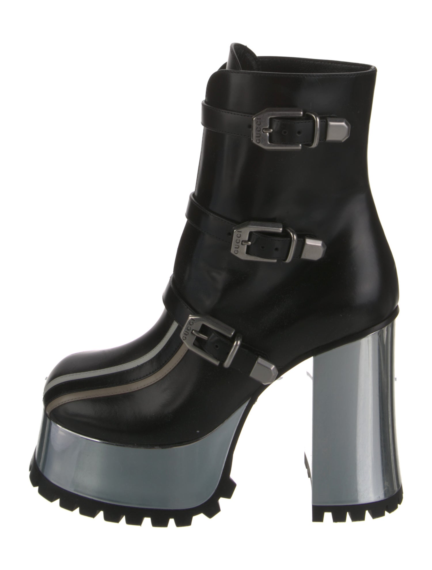 Gucci Leather Moto Boots