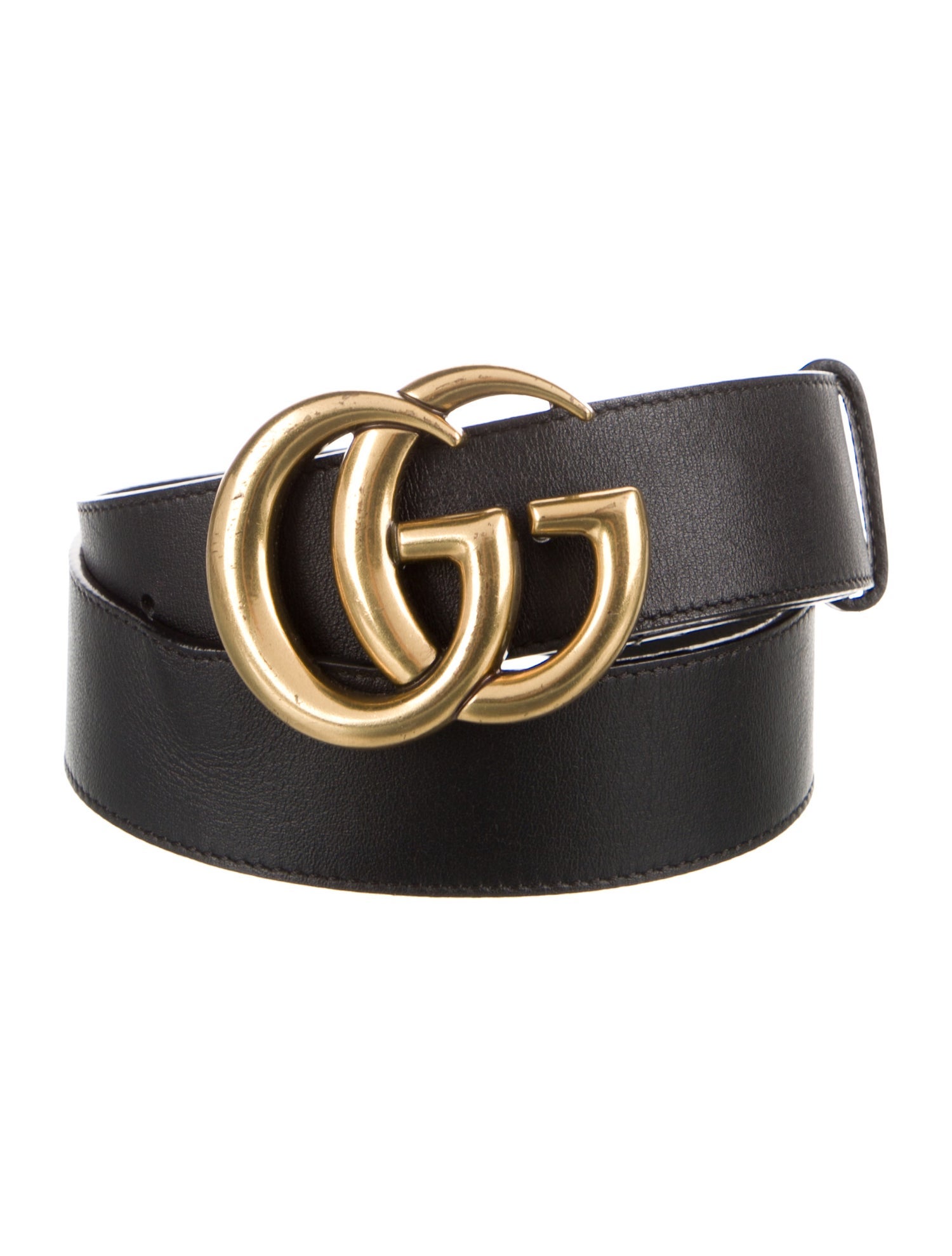 Gucci Double G Logo Leather Belt