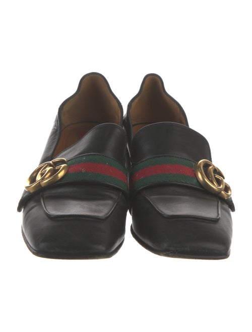 Gucci Web Accent Leather Pumps