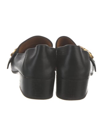 Gucci Web Accent Leather Pumps